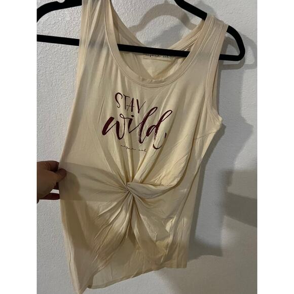 NWT Niyama Sol Stay Wild Cream tie tank size M yoga lightweight - Picture 2 of 9